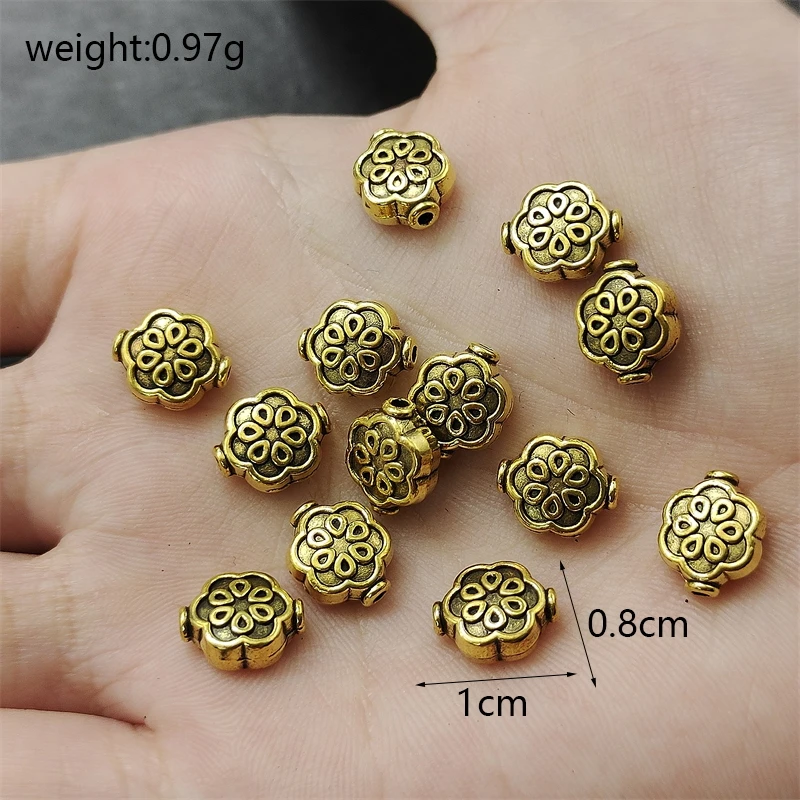 3 Colors Perforated Metal Flower Spacer Gasket DIY Beaded Necklace Earrings Jewelry Connector Accessorie Tibetan Silver Discover