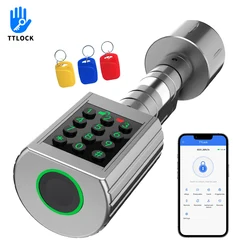 DSKDFTY smart cylinder lock Fingerprint Electronic Door Lock Digital Keypad Code Card Remote Control Adjustable Home Apartment