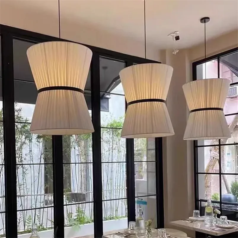 

Folie pendant lamp for dining room fabric hanging lamp white pleated Restaurant Lamps Japanese Cafe bar table Decorative Lamp