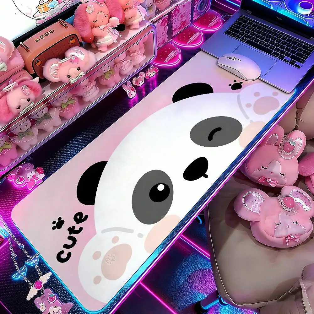 Cartoon Panda Mouse Pad Computer Mat Deskpad Laptop Keyboard Mat Office Large Landscape Mousepad