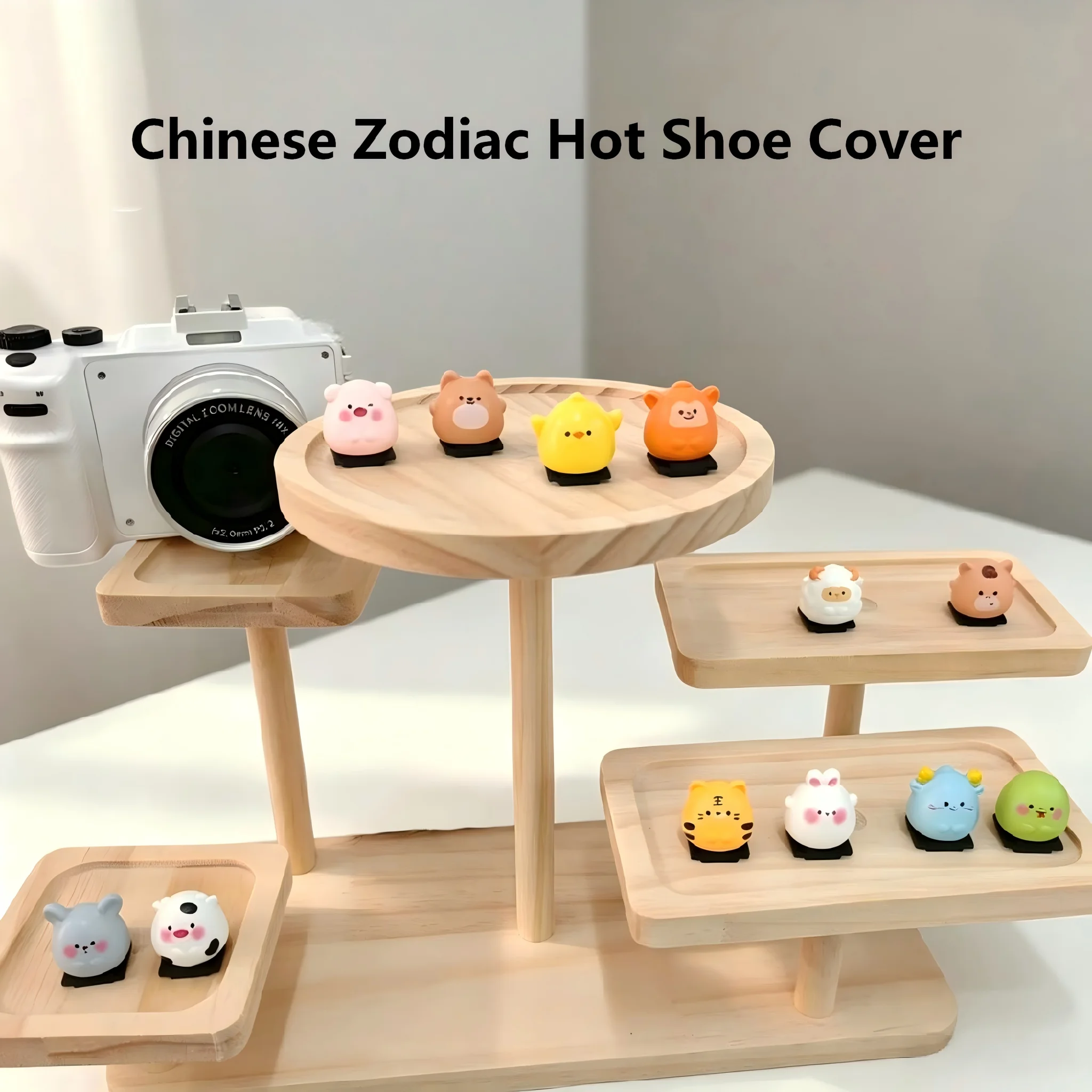 Chinese Zodiac Hot Shoe Cover Set, 12 Animals, Dustproof Anti-Scratch, Lunar New Year Gift For Sony A6400 A6700 Canon R10 Z30 R8