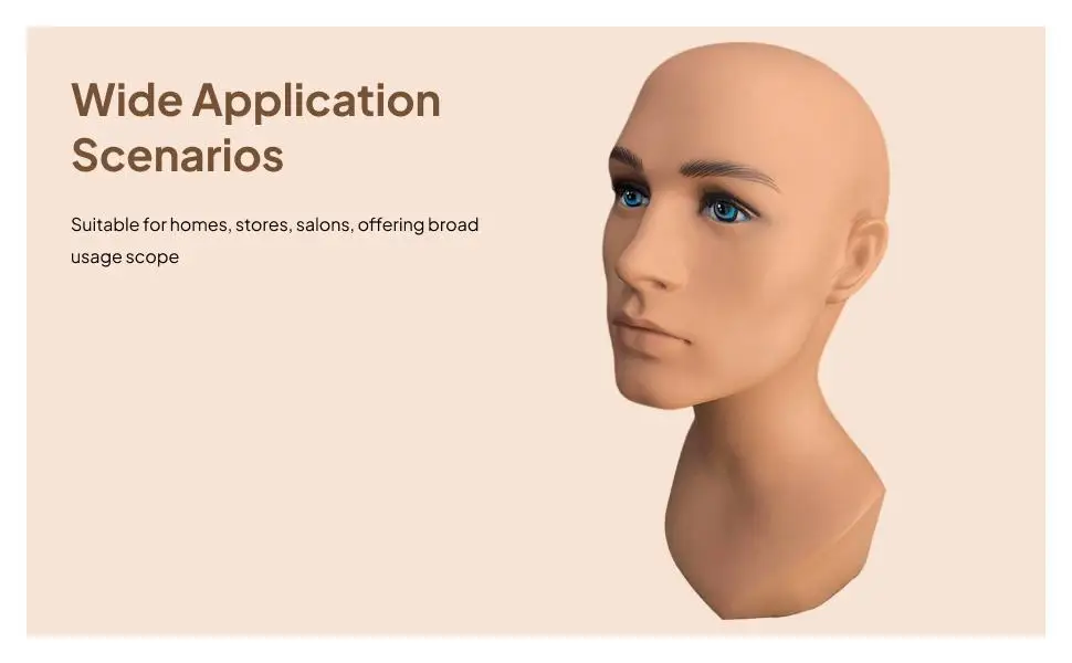 Cabeza de maniquí masculino cabeza de maniquí profesional, multifuncional, estante de exhibición de sombrero de PVC soporte de exhibición para gafas sombreros joyería