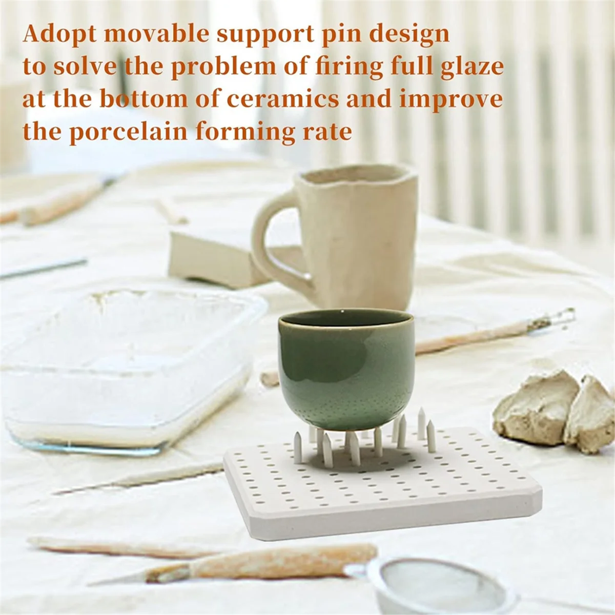 Almohadilla refractaria de cerámica A45I, barra de 96 puntos, palafitas, horno de cerámica, almohadilla de soporte refractario de cerámica, soporte refractario de cerámica