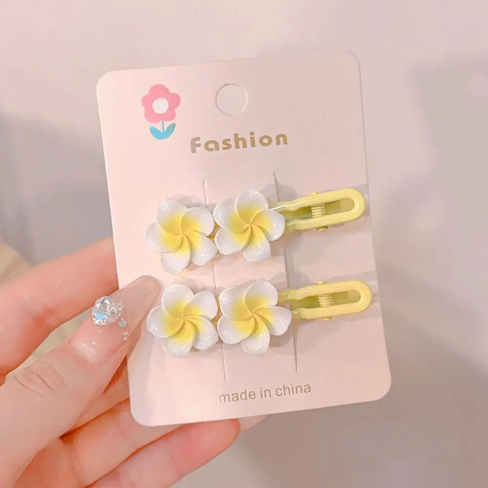 

Hair Rope Plumeria Flower Hair Clip Hair Clip Traditional Egg Flower BB Clip Mini Hair Claw Yellow Flower Barrette Headdress
