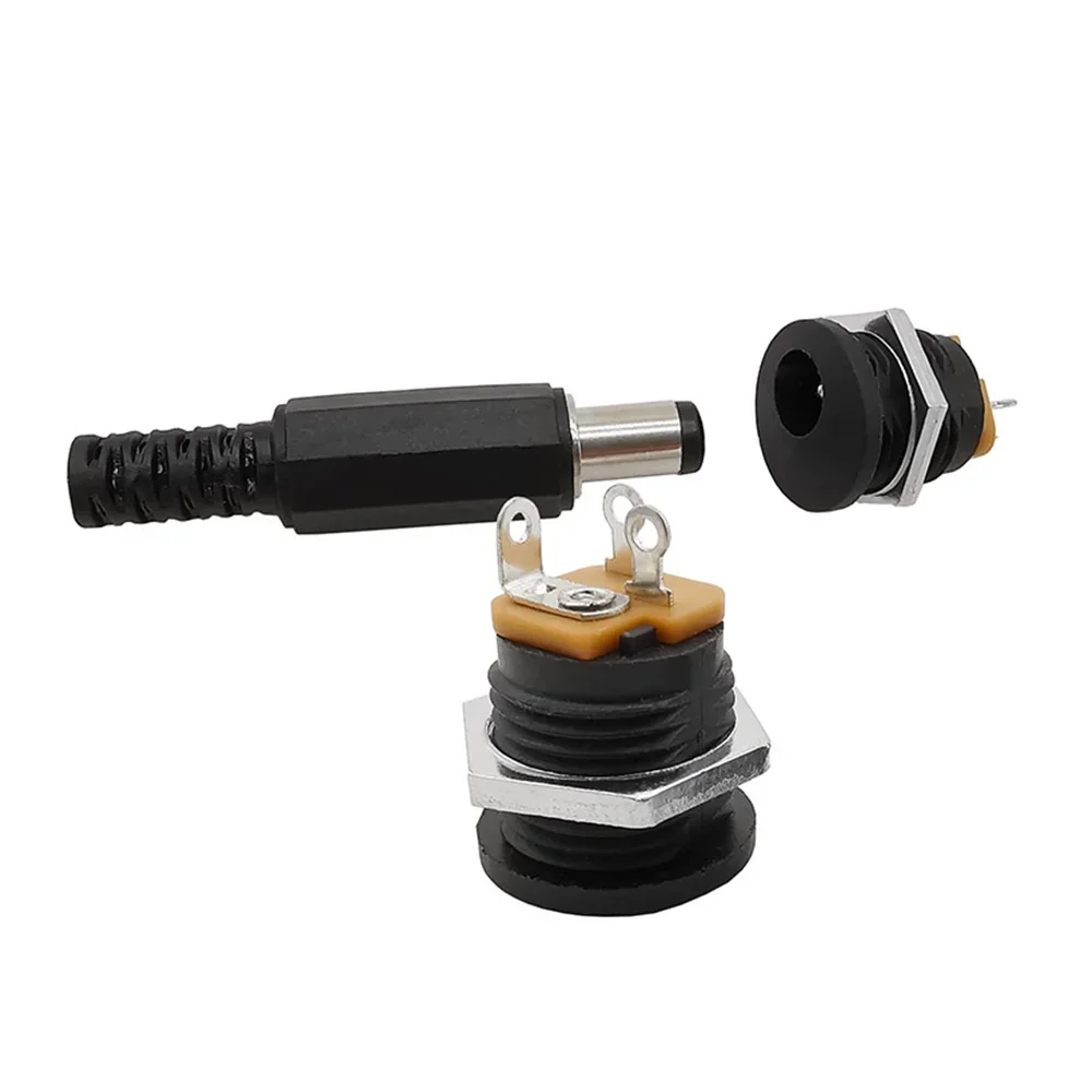 5 قطعة 3A 12 فولت تيار مستمر مقبس إمداد الطاقة 5.5 مللي متر 2.1 مللي متر لوحة جبل موصل سالب محول القابس للاستخدام الكهربائي المنزلي