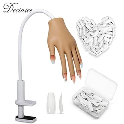 Practice Hand for Nails Silicone Nail Art Practice Equipment False Hand Soft Training Display Model Hands Prosthetic Hands Set