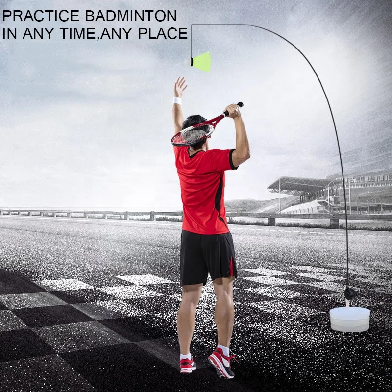 مجموعة قضيب تدريب كرة الريشة المنفردة، آلة تدريب مضرب كرة الريشة للأطفال البالغين