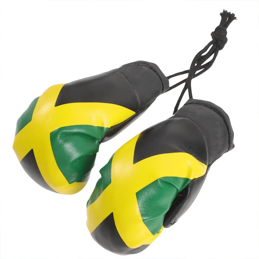 

1Pair Boxing Gloves Pendant Miniature Punching Glove Decor Fine Handmade Workmanship Keychain Car Hanging Accessory Sports Fan
