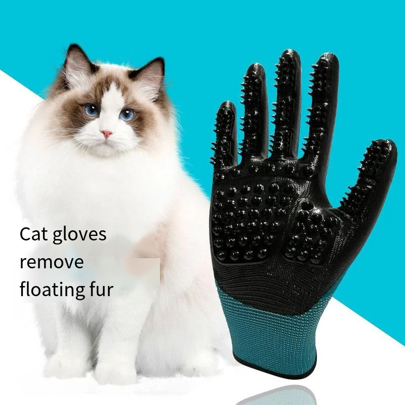 One Pair Hair Grooming Glove For Pet Dog Cat Bathing Silicone Massage Brush Dipping Gumming Rubber Gloves Dog Deshedding Comb