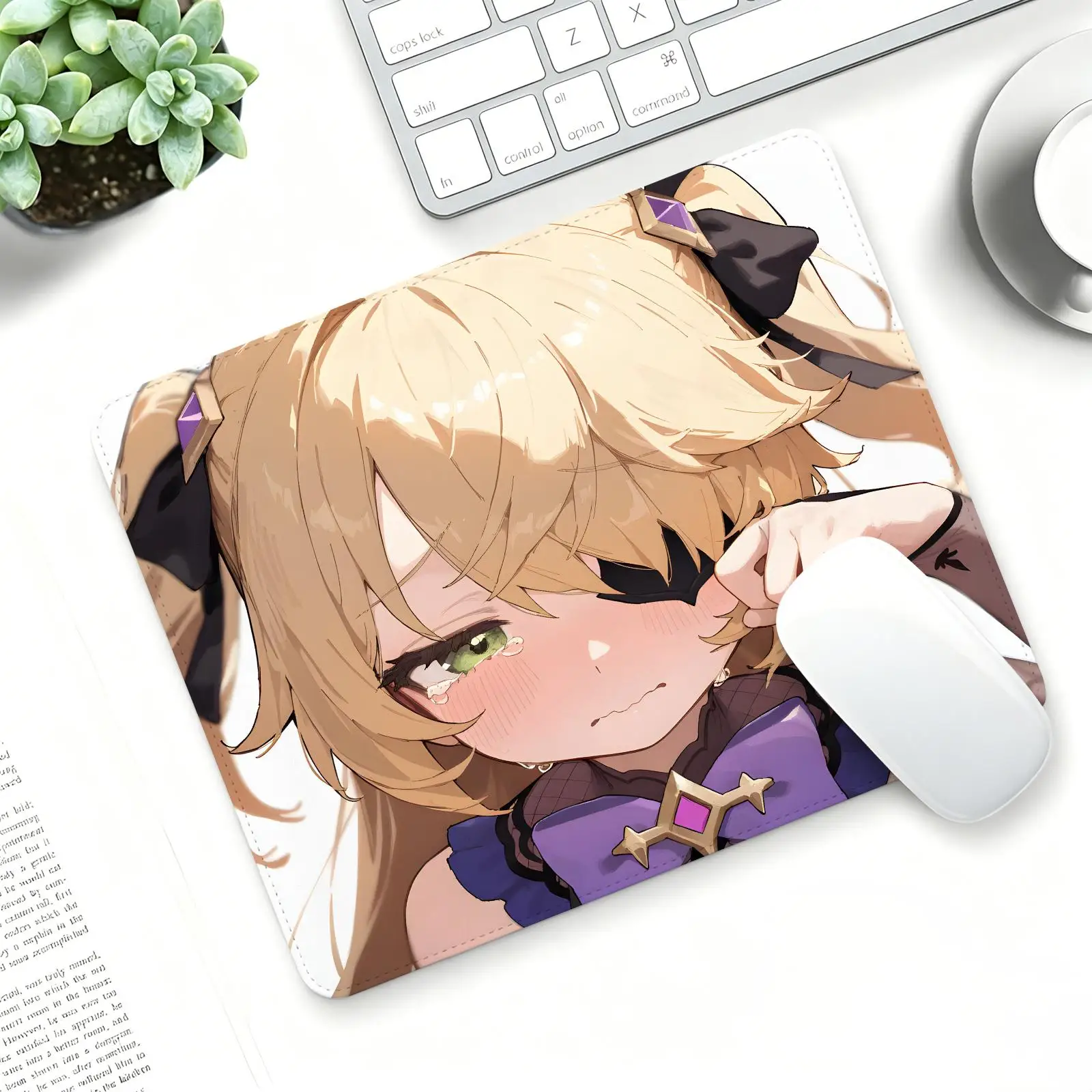 Genshin Impact  Fischl Mouse Pad Regular gaming mouse pad  Office mouse pad Laptop desk mat Stitched edge S/M/L size mouse pad