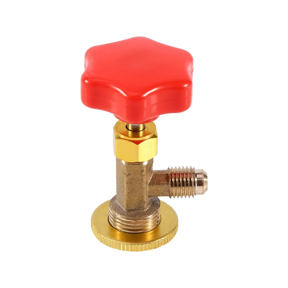 M14 Thread Refrigerant Can Tap Valve Female Thread Connector 1/4 Inch Connector AC Recharge Adapter Self Sealing