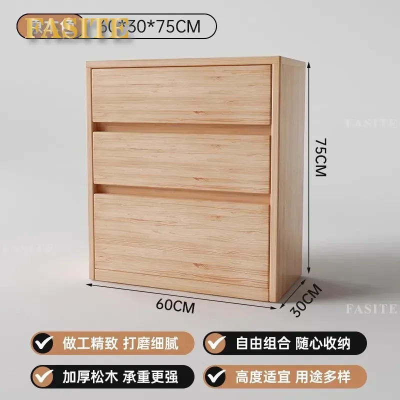 For Pure Solid Wood Bedside Table Log Style Bedroom Nightstand Storage Cabinet Locker Rack 2026 New Chinese Style Popular