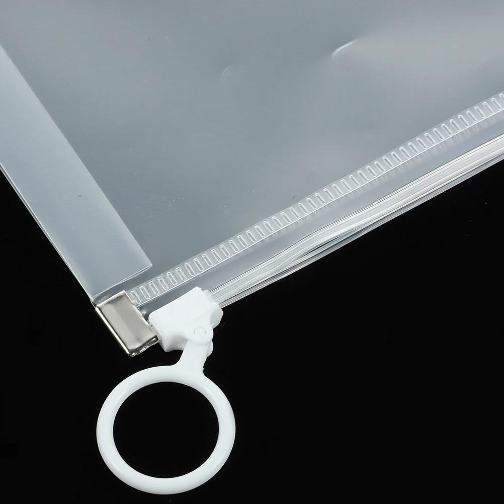 

3pcs Transparent File Pockets Pp Material Waterproof Document Holder A4 Size Large Capacity Office File Folders Storage Bags