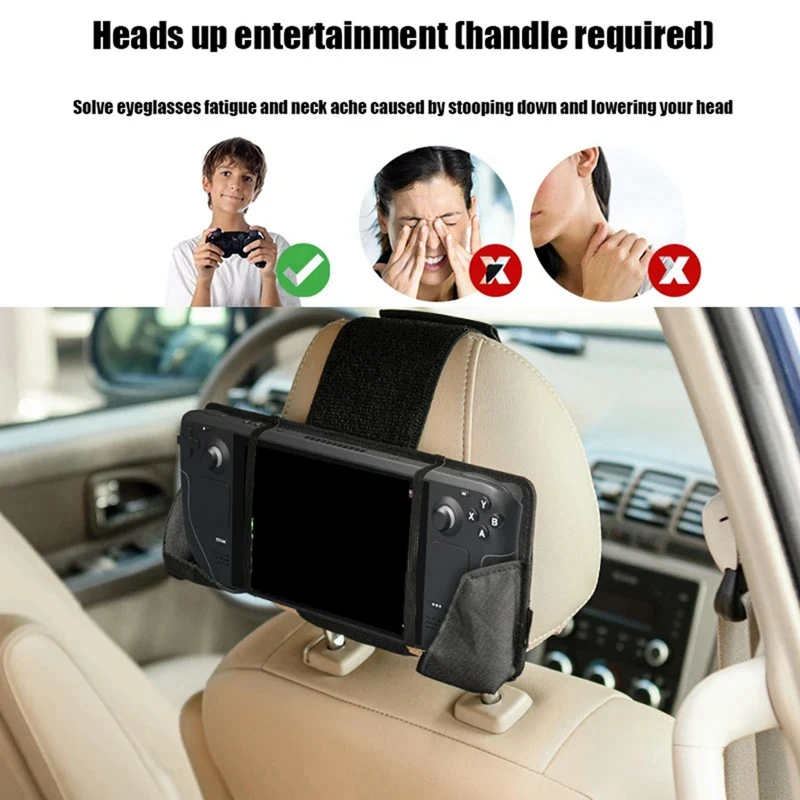 Car Headrest Mount Holder Seat Mount Holder Compatible For Steam Deck, Game Machine Steam Deck Holder For Car Back Seat