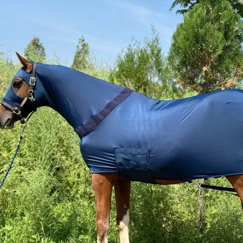 Manta de Nailon para Caballo Tamaño Jumbo con Protección Elástica para el Cuello, Protección Completa para el Cuerpo, Perfecta para Caballos de Raza Grande, Uso Diario al Aire Libre