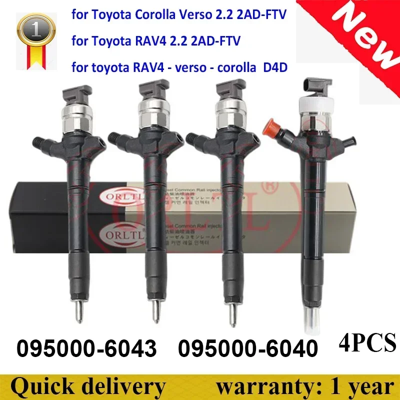 

NEW 095000-6040 0950006040 095000-6043 0950006043 for Toyota Corolla Verso 2.2 2AD-FTV Diesel Engine Fuel Injector 4PCS