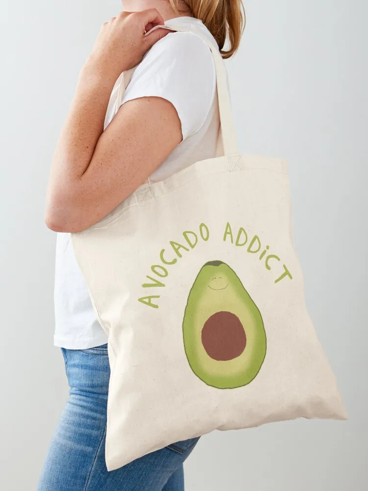 

Avocado Addict Tote Bag reusable shopping bag Canvas shoulder bag tote men's shopping trolley