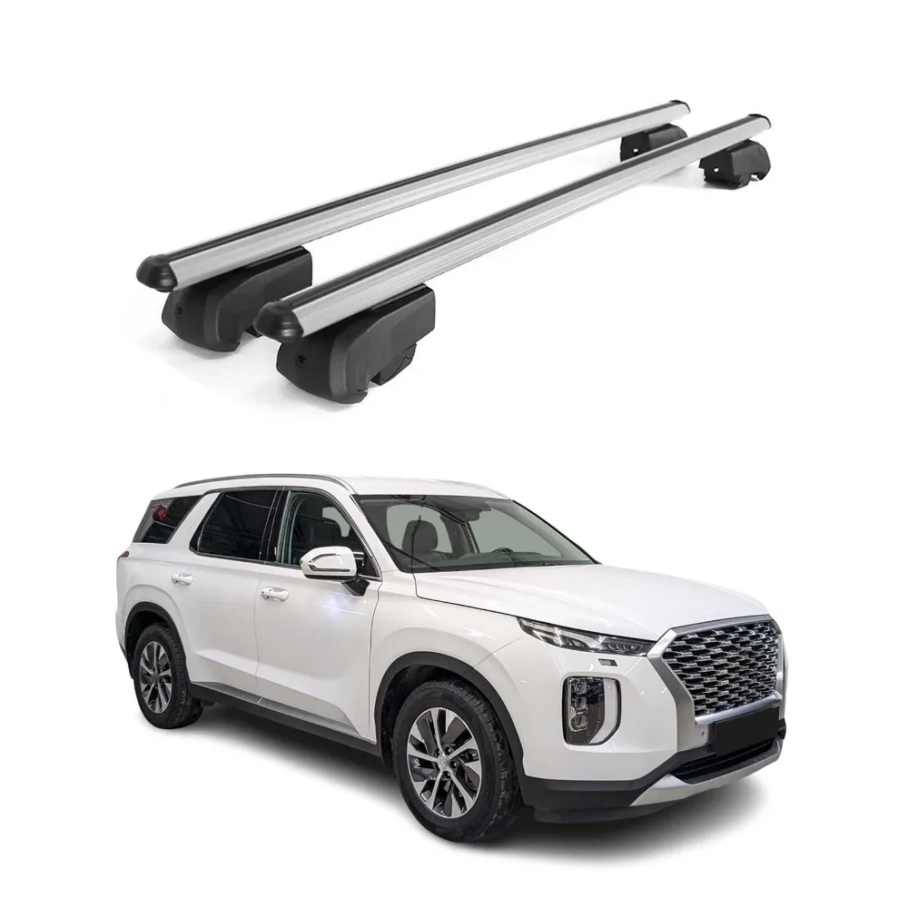 Lockable Roof Rack Cross Bars for Hyundai Palisade 2020-2025, Gray & Silver