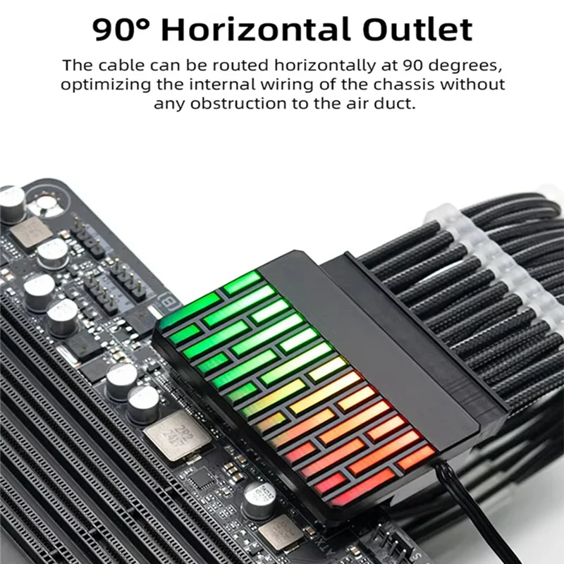 ATX 24-Pin 90 °   Stromanschluss-Adapter, 5 V, 3-polig, ARGB, 24-polig, Buchse auf Stecker, 90 °   Netzteil DIY für Desktops PC-POS