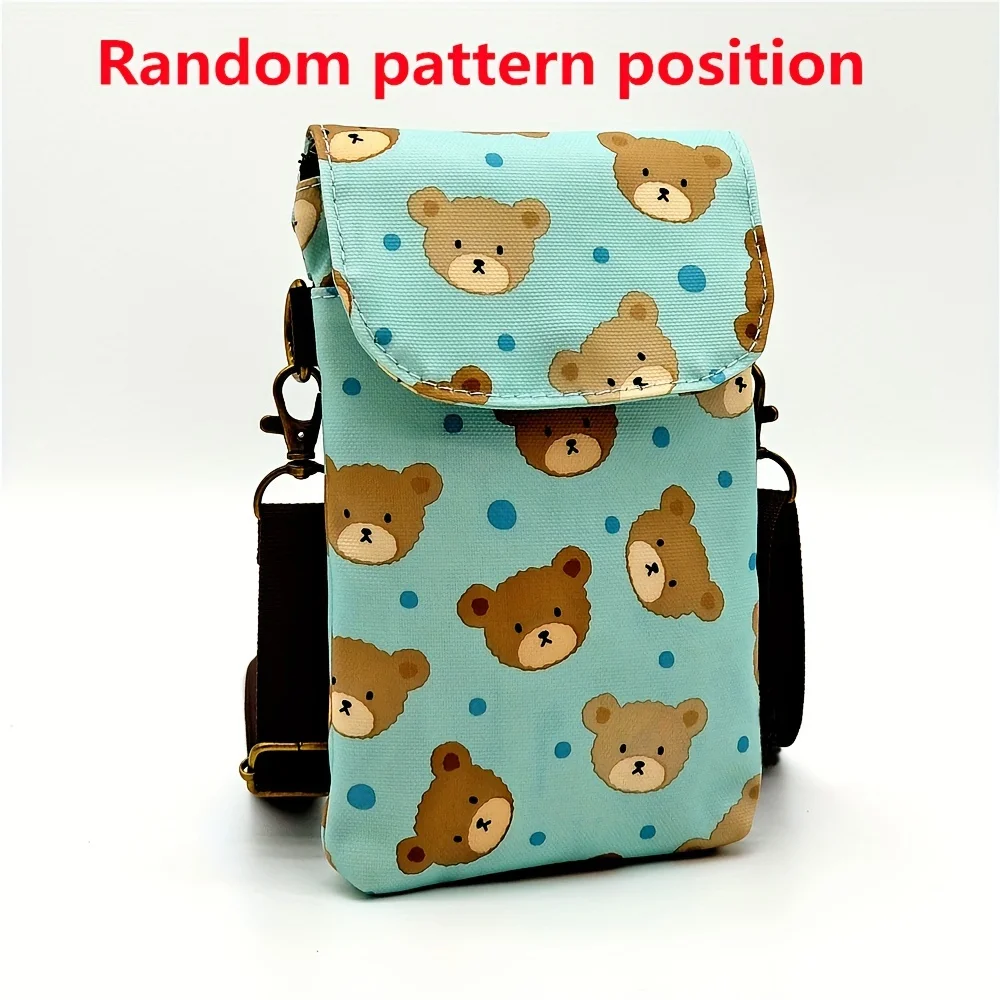 Niedliche Umhängetasche mit Katzen- und Tiermotiv, Kawaii-Stoff-Handytasche, kleine Umhängetasche mit verstellbarem Riemen, Geldbörsen und Handtaschen – Detail 11