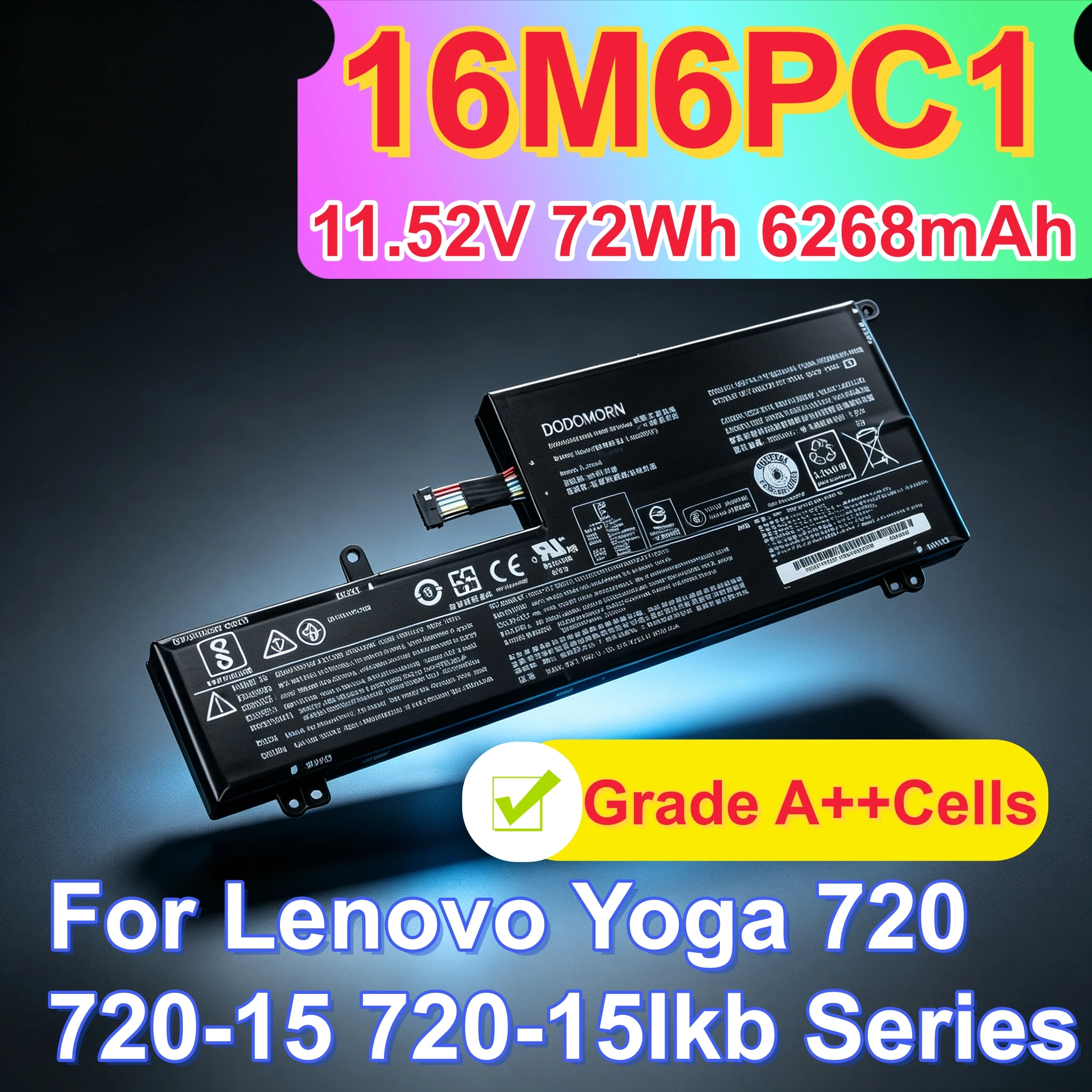 Factory Direct L16M6PC1 Battery For Lenovo Yoga 720-15IKB 80X70 L16C6PC1 L16L6PC1 5B10M53743 Replacement Notebook Battery