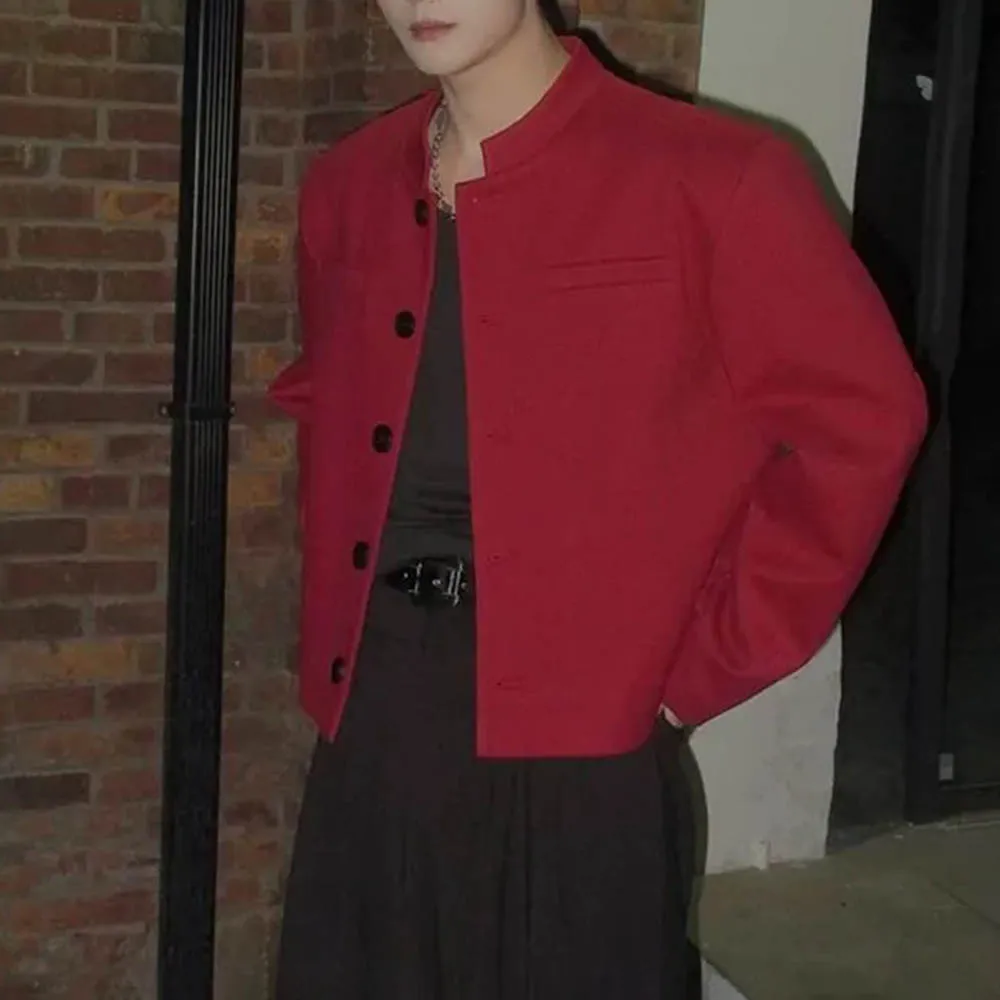 

Мужская повседневная деловая куртка с подплечниками, уличная модная молодежная куртка для кампуса, сценический костюм, мужская одежда, новинка 2023 года