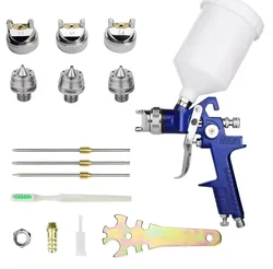 600ml HVLP Spray Gun With 1.4/1.7/2.0MM Nozzle Gravity Air Paint Spray Gun Portable Car Paint Spray Gun DIY Spray Paint Kit