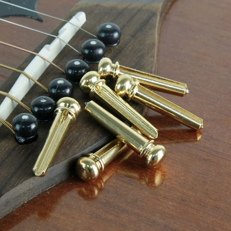 Acoustic Guitar Brass String Post, Guitar String Nails, Solid Cone, Guitar Copper String Post, Extended Sustainance 6 Pack