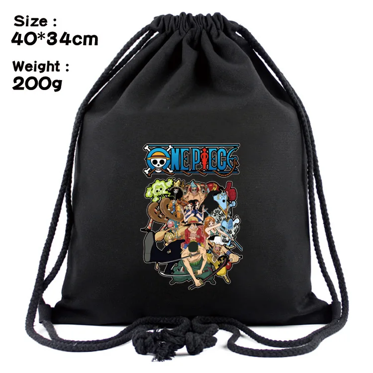Une pièce couleur cordon poche autour d'une seule pièce Luffy dessin animé Anime faisceau bouche sac à dos cordon sac à dos sac de rangement