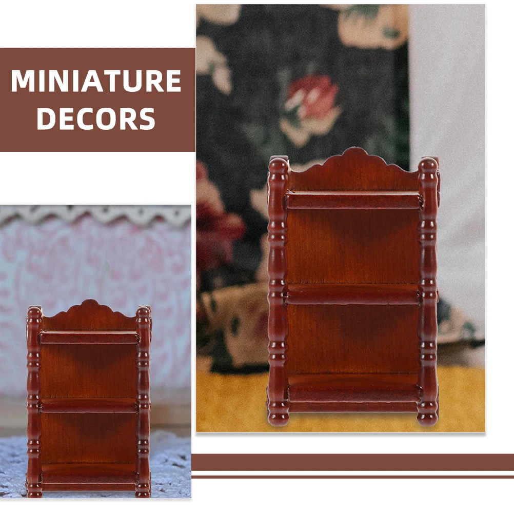 

2 Pcs Headboard Bedside Rack Ornaments Table Wooden Miniature House Accessories
