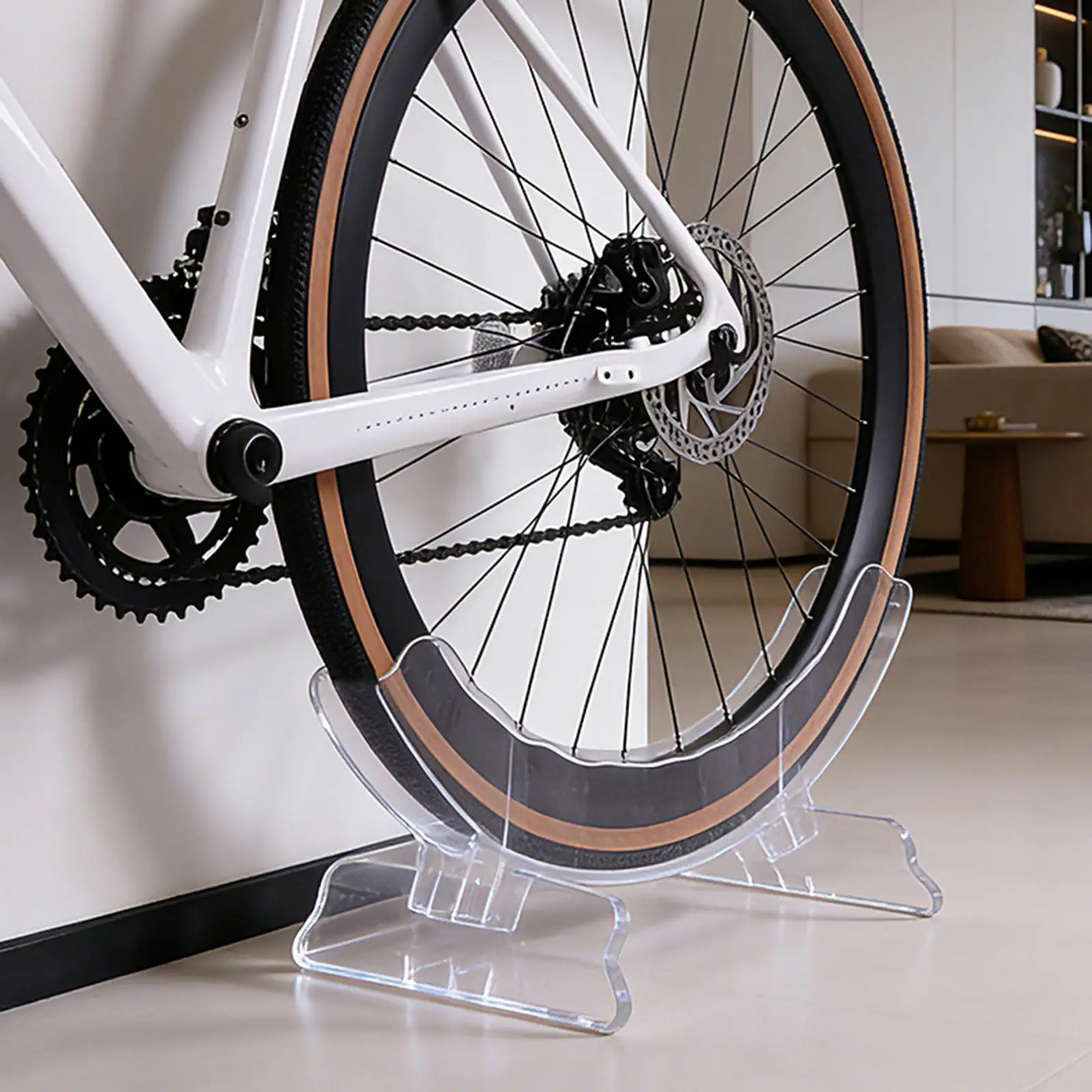 

Versatile Acrylic Bike Parking Stand Adjustable Floor Rack for Mountain Road and Kids Bikes Garage and Shop Accessory