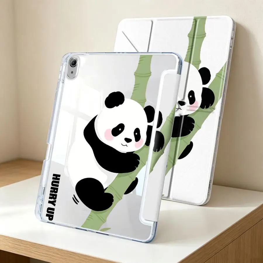 Tablet Case For iPad 10th Gen Pro 13 2025 2026 9th Mini 7 6 5 11th Air 8 M2 M3 3 12th With Pen Slot Cover Bamboo Panda
