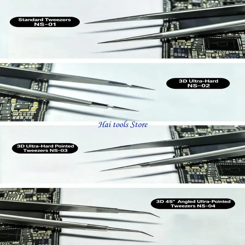 X37E Super Fine Tip Hardened 3D Tweezers Industrial Tweezers for Minutes Component Manipulation Like Fingerprint Module