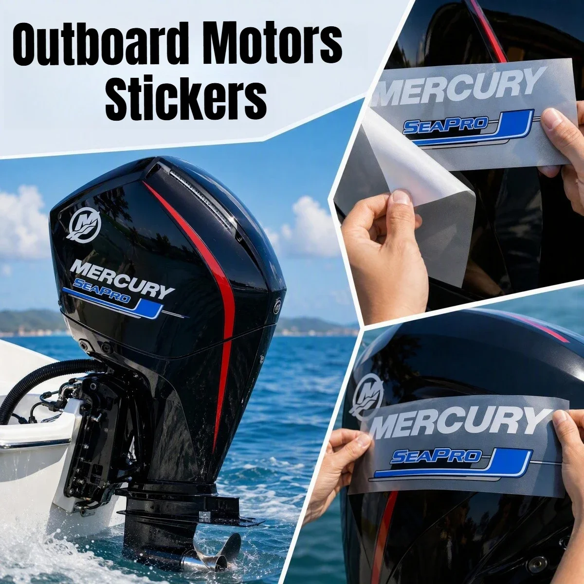 Outboard Motors Stickers SaltWater EFI Sticker Boat Engine Decal for Mercury MerCruiser Seapro Marine XS Racing 150R 200R 225