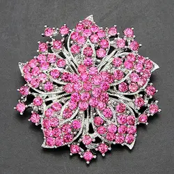 Rhinestone Vintage Flower Brooches For Women Wedding Brooch Dress Party Coat Elegant Crystal Flower Pins Brooches Blossom Brooch