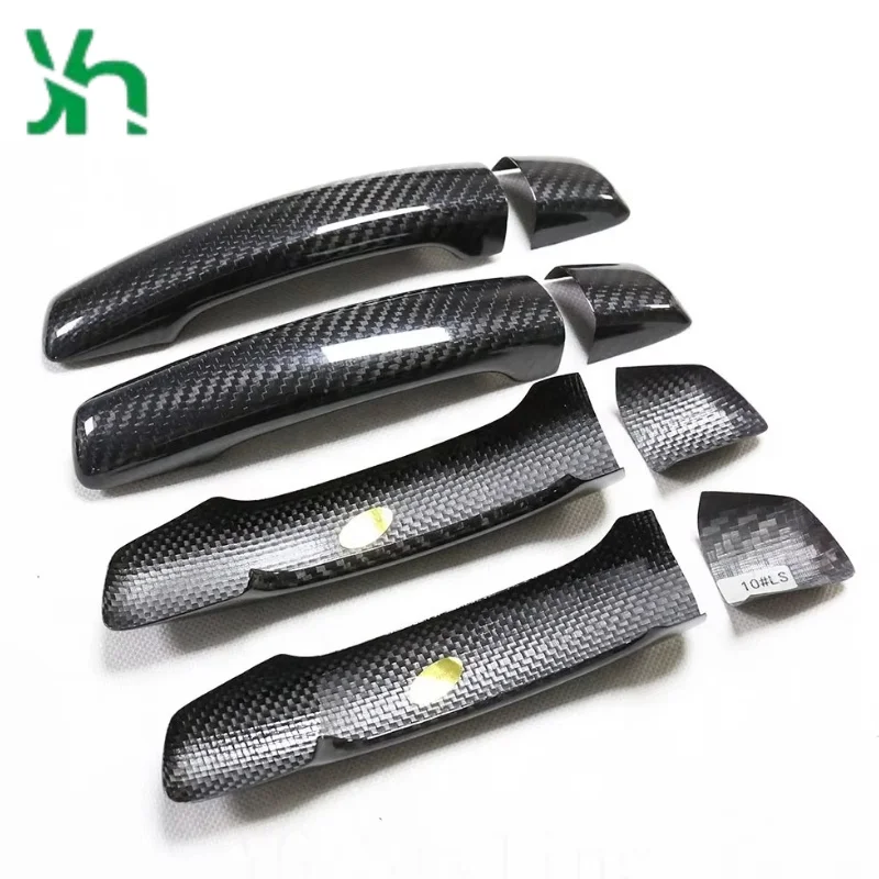 Защитная дверная ручка из сухого углеродного волокна для Audi A3 S3 RS3 TT TTS Q2, 4-дверная внешняя отделка