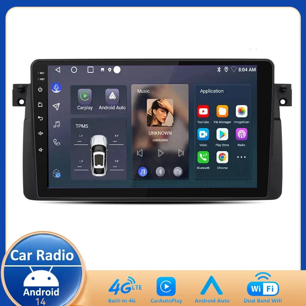 2 Din Android Auto Wireless Carplay For BMW E46 M3 1998 1999 -2006 Car Radio Multimedia Player Autoradio Stereo GPS Navigation