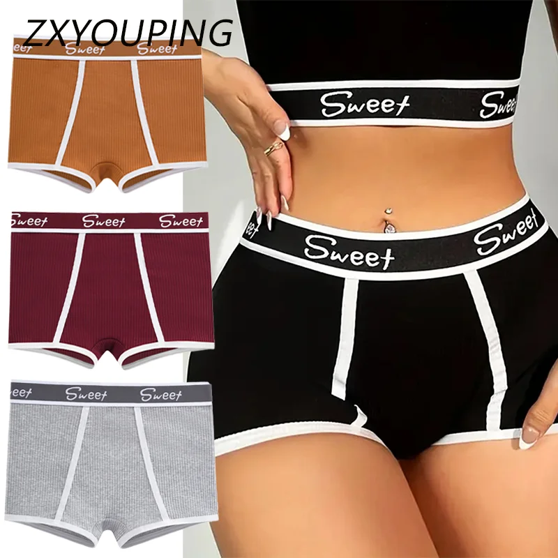 

Women's Boxer Briefs for Sports and Fitness Comfortable Lingerie Cotton Panty for Women Breathable Mid Waist Safety Panties