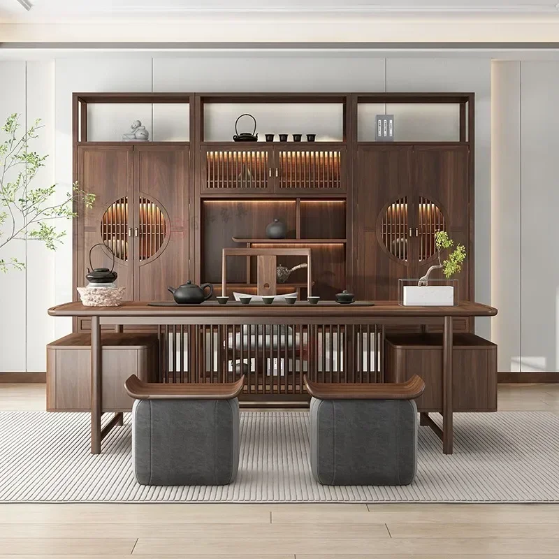 

New Chinese Style Bogu Solid Wood Tea Display Cabinet Shelf