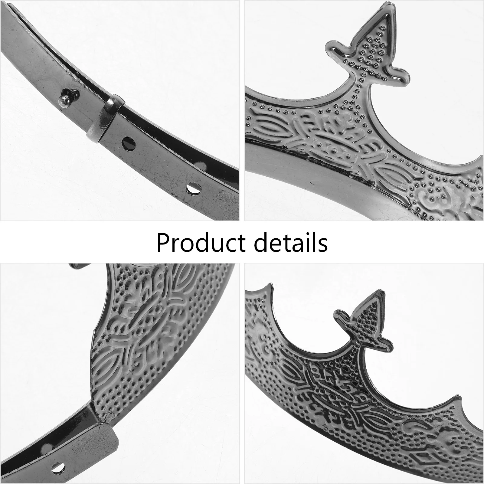 

Metal Crown for Men Gun Black Adjustable Adult Crown Headdress Prom Accessories Party Costume Retro Style Hair Decor