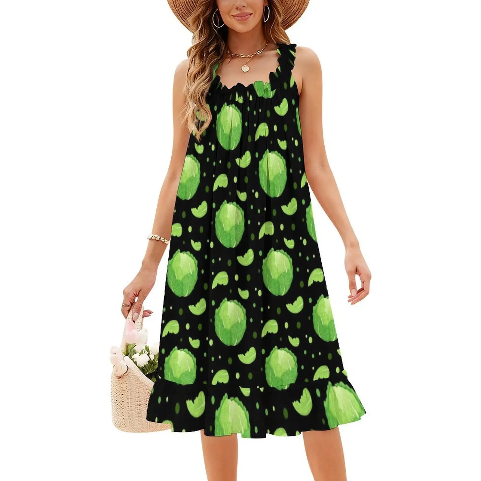 فستان تشو الأزهار سموك للنساء لربيع وصيف فستان كاجوال للحفلات نمط خلفية خلفية لطيفة ملابس امرأة #4