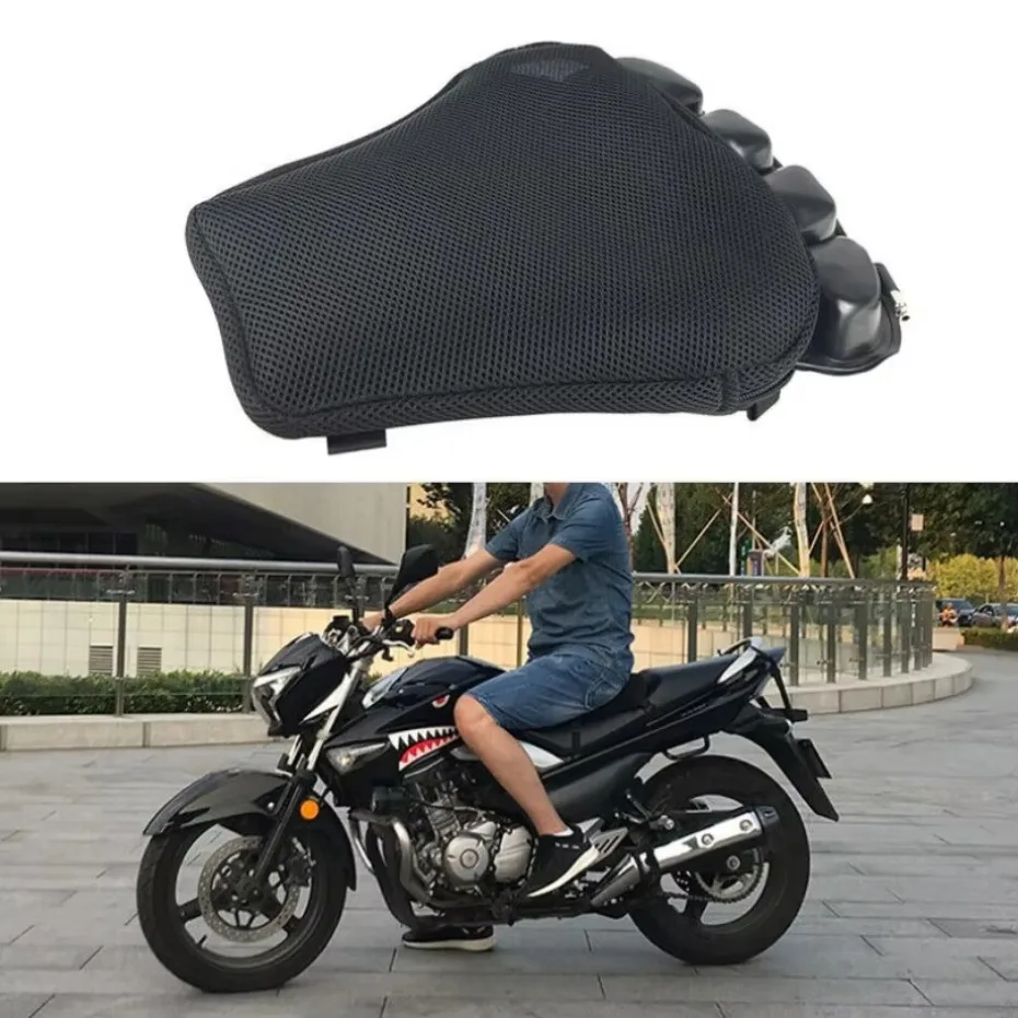 Universal Motorcycle Seat Non-slip Inflatable Cushion Cover Mesh Cloth Air Pad