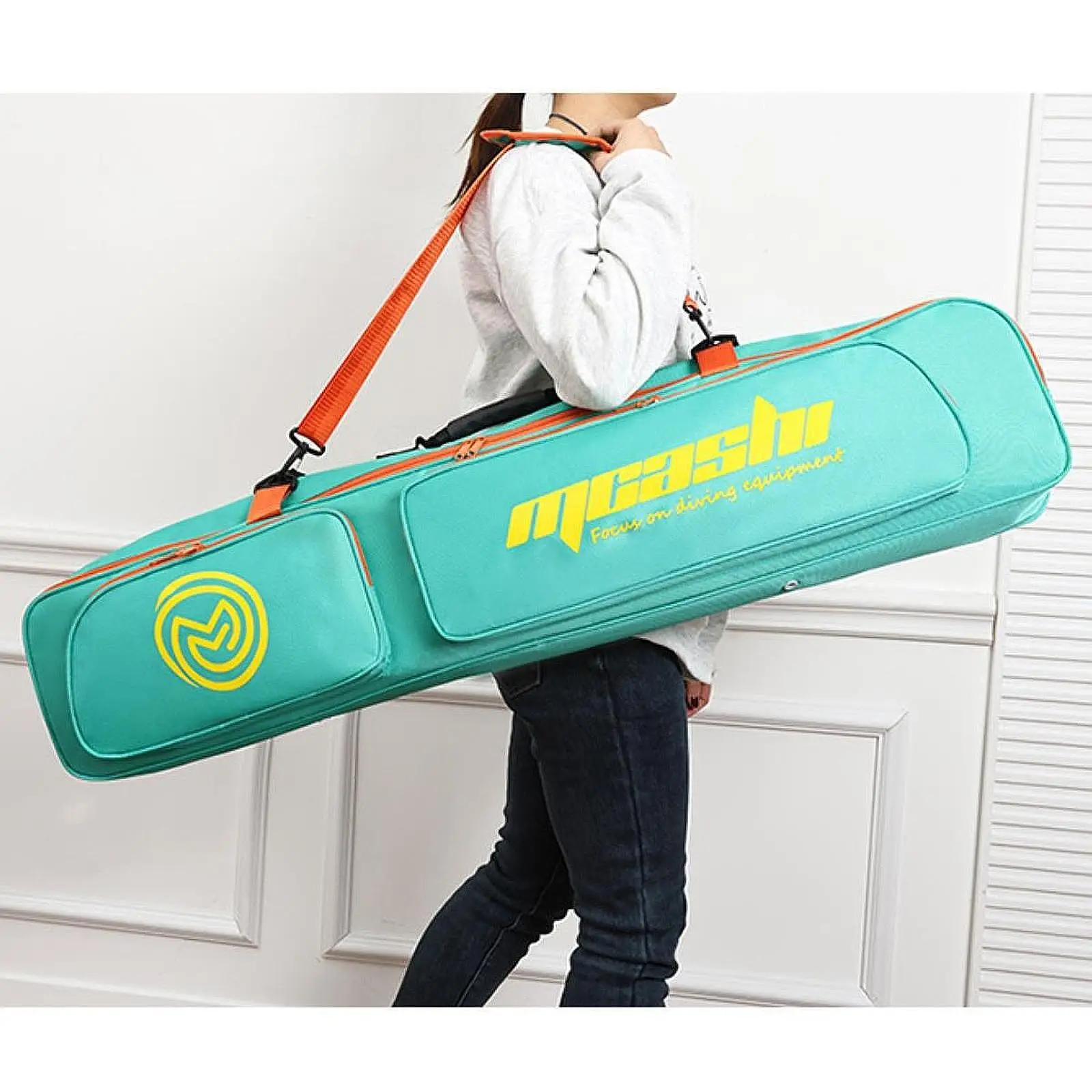 

Long Fins Bag Handheld Handbag Adjustable Shoulder Strap Snorkel Freediving Swimming Bag Lightweight Storage Bag Flippers Bag