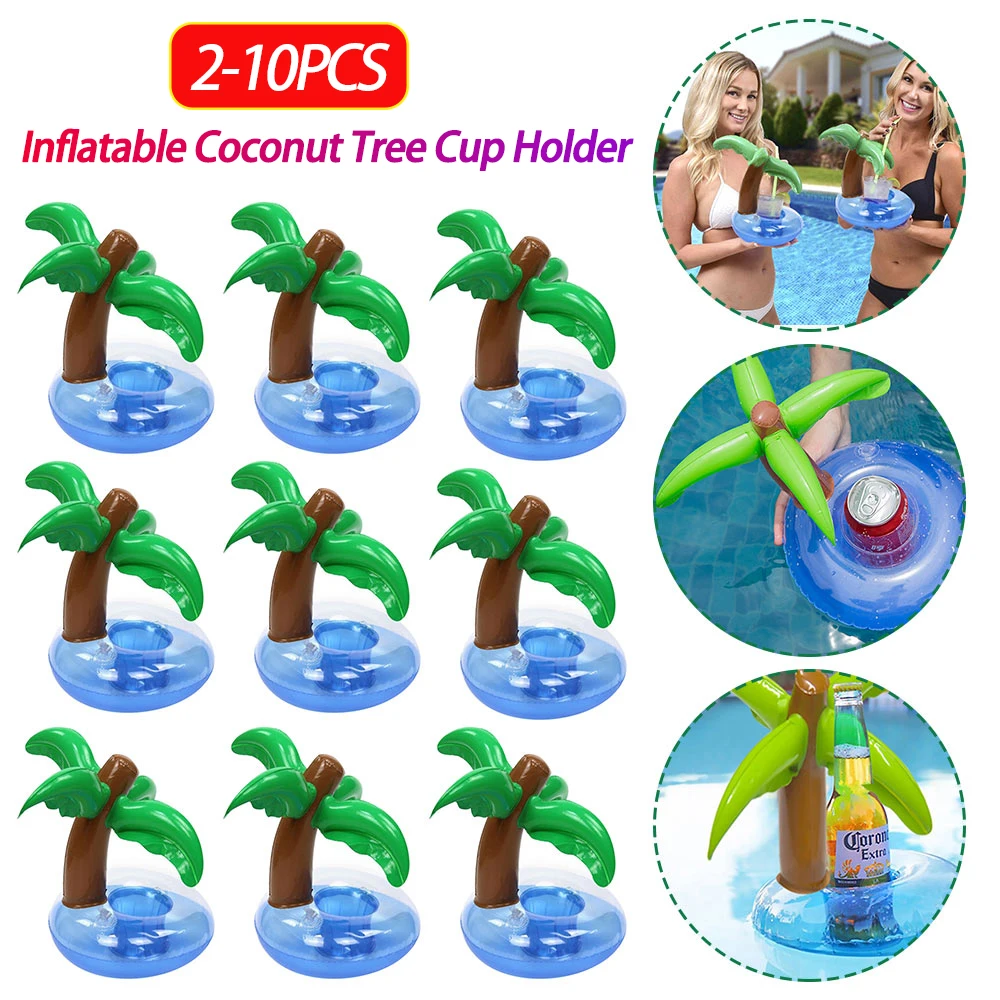 Floating Inflatable Coconut Tree Cup Holder Beverage Coasters Beach Party Supplies Beverage Boats Baby Pool Drink Holder