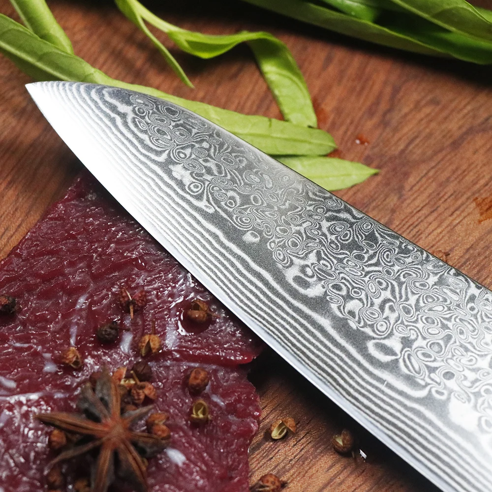 JUMCSONG-Steel Core Chef Knife, Practical Fruit, Christmas Gift, Damascus, 9 Inch, VG10, EDC Tool