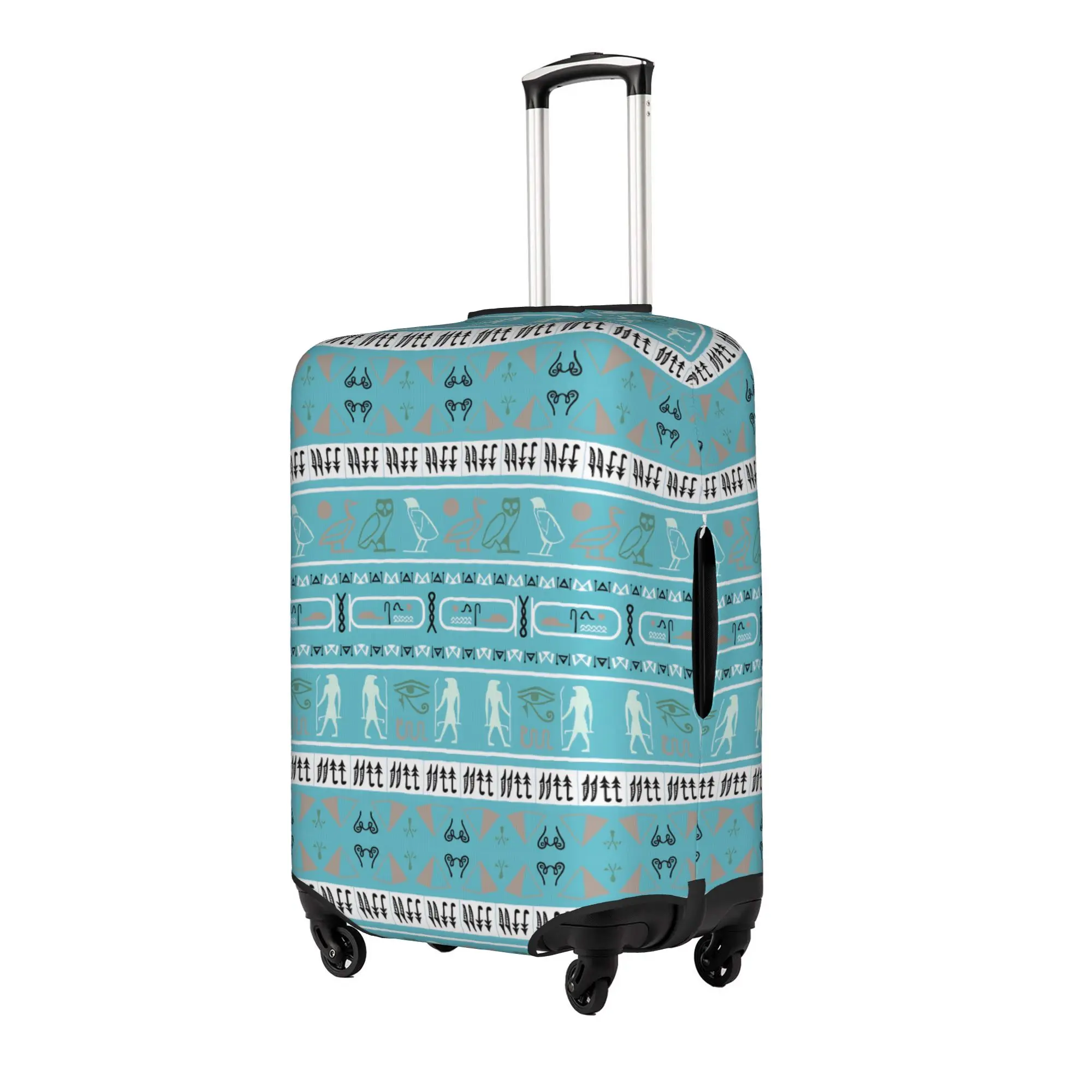Ankh Eye of Horus Egyptian Travel Luggage Cover Elastic Pyramids Hieroglyphs Suitcase Cover Protector Fit 18-32 Inch