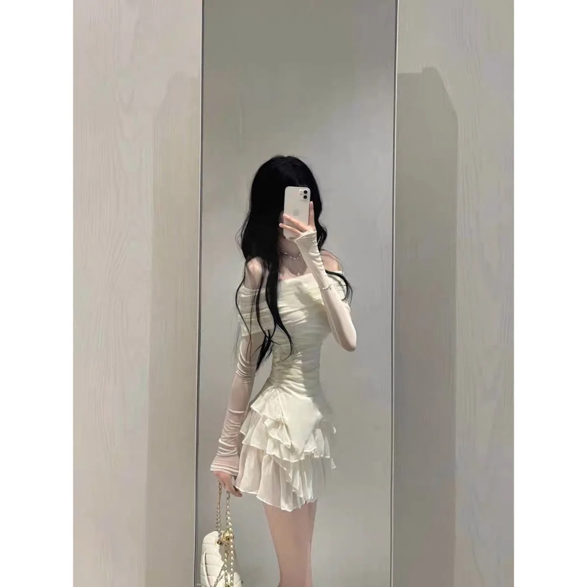 Spring Summer New Gentle Style Streetwear Set Women's Pure Desire Top Cake  Skirt Small Size Two-piece Set Casual Sportswear