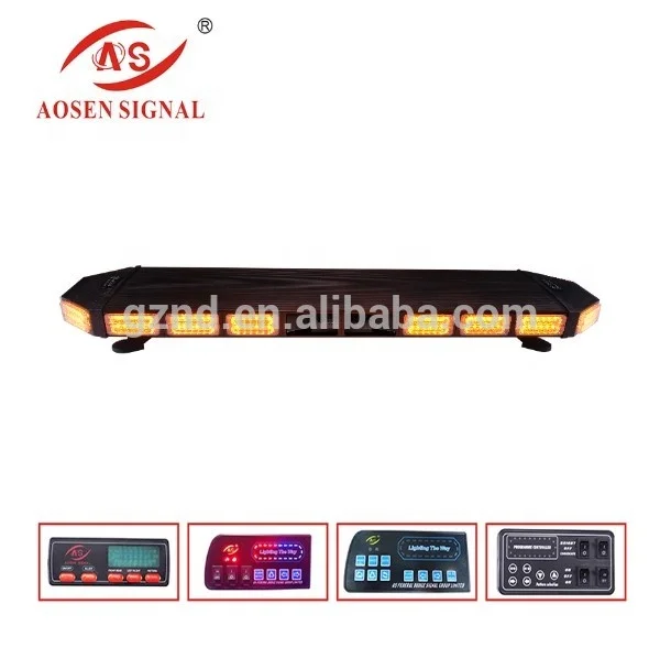 TBD-9F925 High power Black cover amber full size strobe emergency truck ambulance police led warning lightbar inbuilt speaker