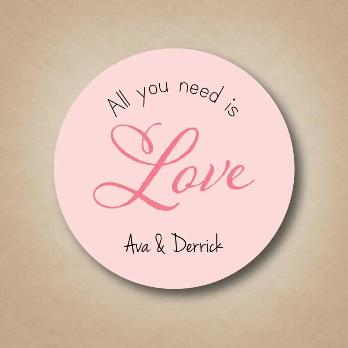 24pcs All You Need is Love Bridal Shower Favor Stickers Wedding Favor Labels Candy Buffet Labels Round Personalized Stickers