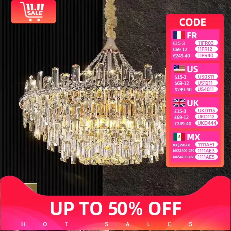 

Modern Luxury Led Lights Clear Crystal Chandeliers for Living Room Villa Bedroom Dining Room Art Home Decoration Pendant Lamps